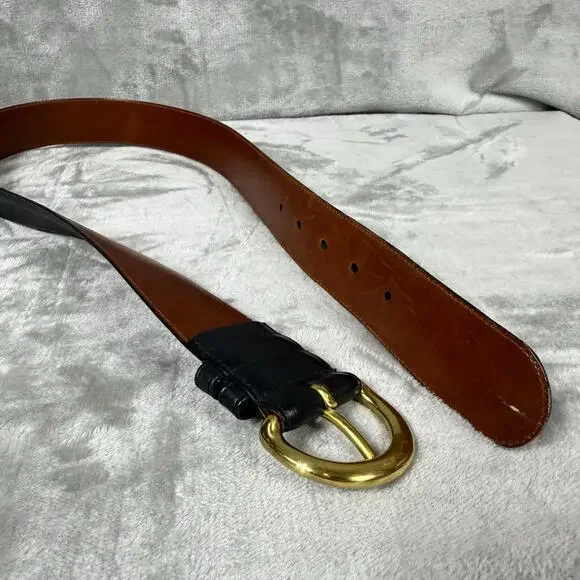 Coach Black Leather Belt with Gold Buckle - Picture 6 of 14